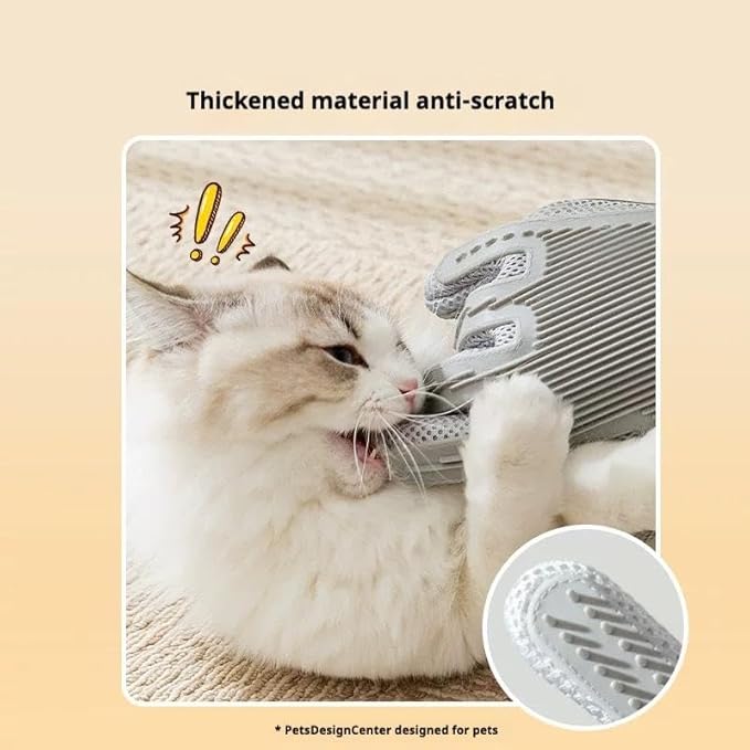 2-in-1 Pet Grooming Glove for Cats and Dogs, Double-Sided Hair Removal & Massage Glove, Anti-Scratch Cleaning Brush for Shedding, Soft Silicone Pet Hair Remover Mitt for Home Grooming (Green)