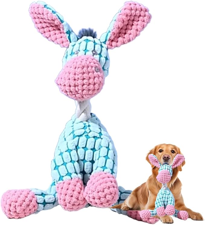 Indestructible Dog Toy, 2026 New Dog Plush Toys for Aggressive Chewers, Squeaky Chew Toy for Small, Medium and Large Dogs (Blue)