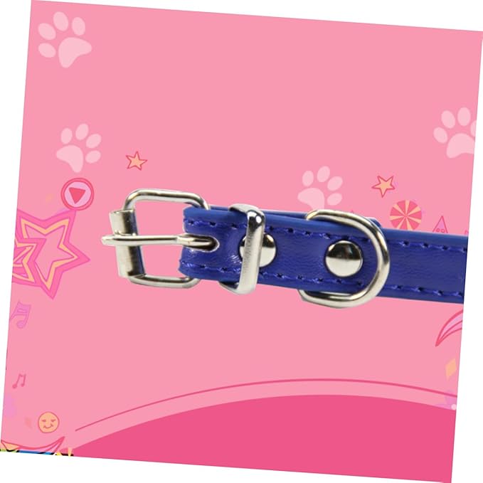 12pcs Pu Pet Dog Collars, Basic Outdoor Adjustable Neck Rings, 1.0 * 25cm Small Size, Random Colors, Sturdy Pet Supplies for Puppies and Small Dogs