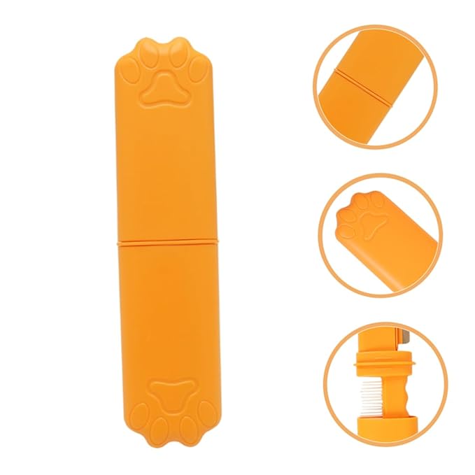 Pet Comb Set for Dogs and Cats Grooming Comb Pet Hair Brush Pet Deshedding and Dematting Tool Small Dog Grooming Pet Hair Brush Orange