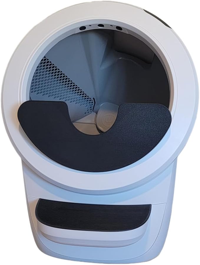 Max Shield for Litter-Robot 4 : Anti-Flicking, One-Piece Design - White (Black Max Shield w/Leveler)