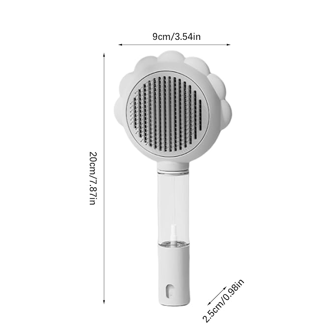 Pet Spray Hair Removal Comb, Dogs and Cats to Remove Tangled and Loose Hair, Self Cleaning Cat Grooming Brush for Massage, Deshedding Dog Brush for Pets Cats Dogs (white)