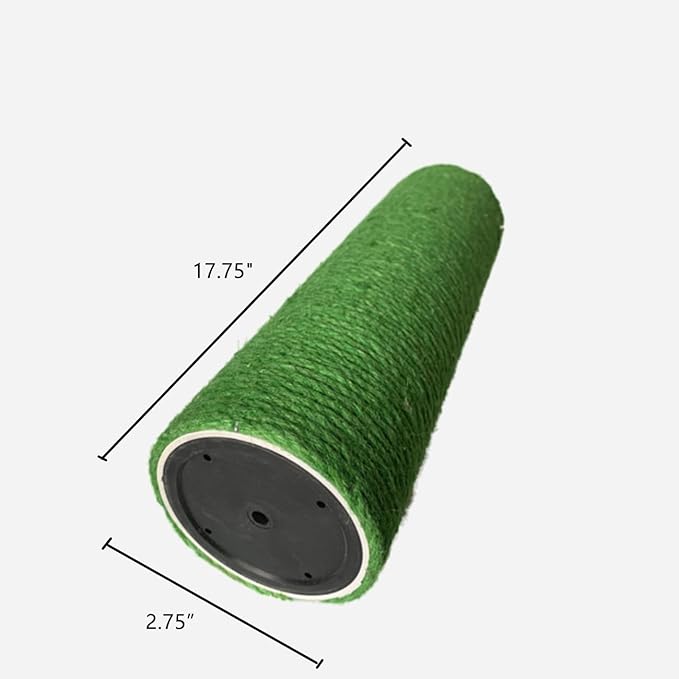 2-Pack Cat Tree Replacement Post 17.75" L, 2.75" Ø Green Cat Scratching Post Replacement Pole with M8 Screw