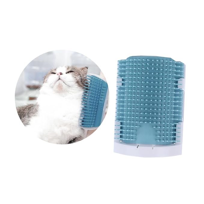 Milisten Cat Rubbing Brush Cat Self Grooming Brush Supplies Massage Self Pet Products Blue