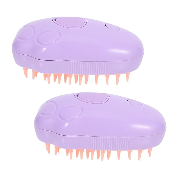 SUPVOX 2pcs Pet Dog Steam Brush Self-cleaning Electric Cat Bath Brush for Grooming Massaging Compact Design for Cats Dogs Versatile Tool