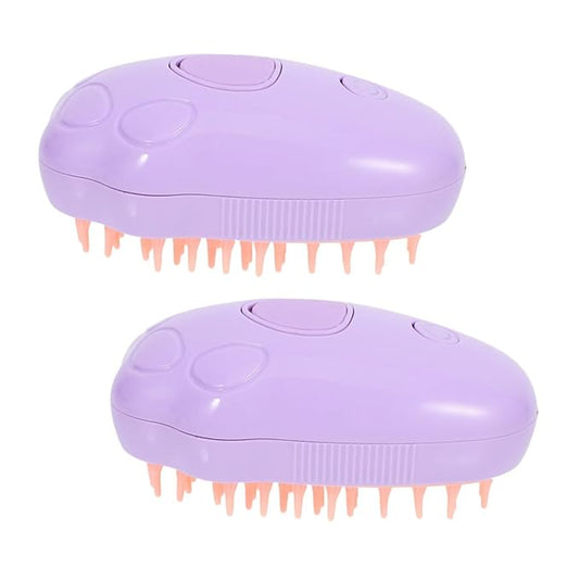 SUPVOX 2pcs Pet Dog Steam Brush Self-cleaning Electric Cat Bath Brush for Grooming Massaging Compact Design for Cats Dogs Versatile Tool