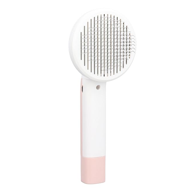 Brushes for pets Dog Cat Grooming Bursh Kit Pet Slicker Brush 2 in 1 Detangling Self Cleaning Floating Hair Removal Pet Grooming Comb with Nail Grinder for Cat Roseate