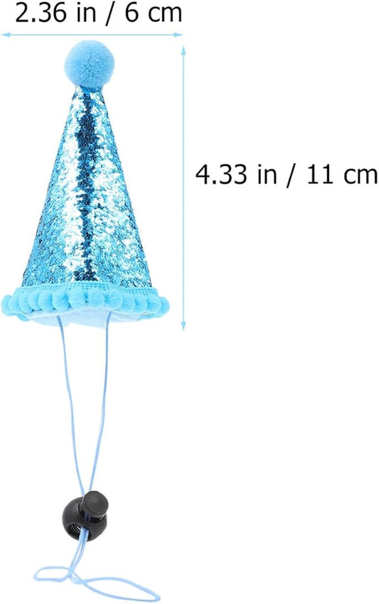 Toyvian Dog Birthday Hat and Bandana Set, 3pcs Blue Party Supplies, Lightweight Pet Birthday Accessories for Puppies and Small Dogs