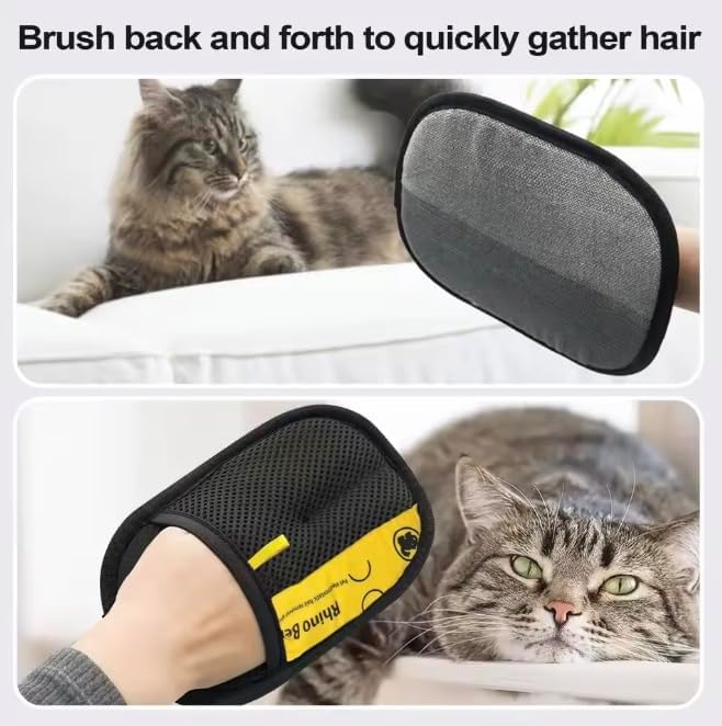 2PCS Cat Grooming Gloves Pet Hair Removal Brush Double-Sided Electrostatic Dog Cat Deshedding Glove Pet Grooming Supplies