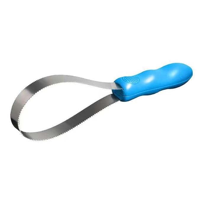 Pet Shedding Blade Hair Remover Tool with Handle for Dogs Cats Horses Animal Grooming Comb Stainless Steel Double Sided Design 12.40 Inch- Single Loop