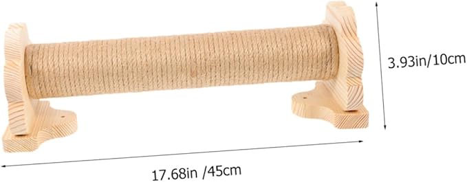 Yardwe Sisal Cat Scratching Post Floor Scratching Pole with Solid Wood Core 40cm Vertical Indoor Cat Cage Scratcher for Kittens