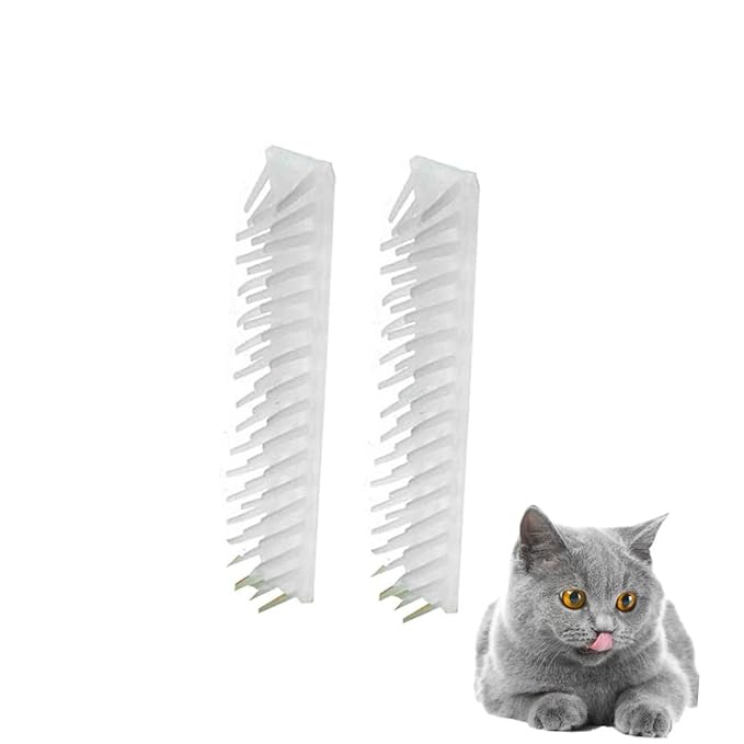 Toyvian 2Pcs Cat Corner Massager Brush Removable Cat Grooming Tool for Hair Removal Relaxation Durable Easy Shedding Rubbing Corner Massager
