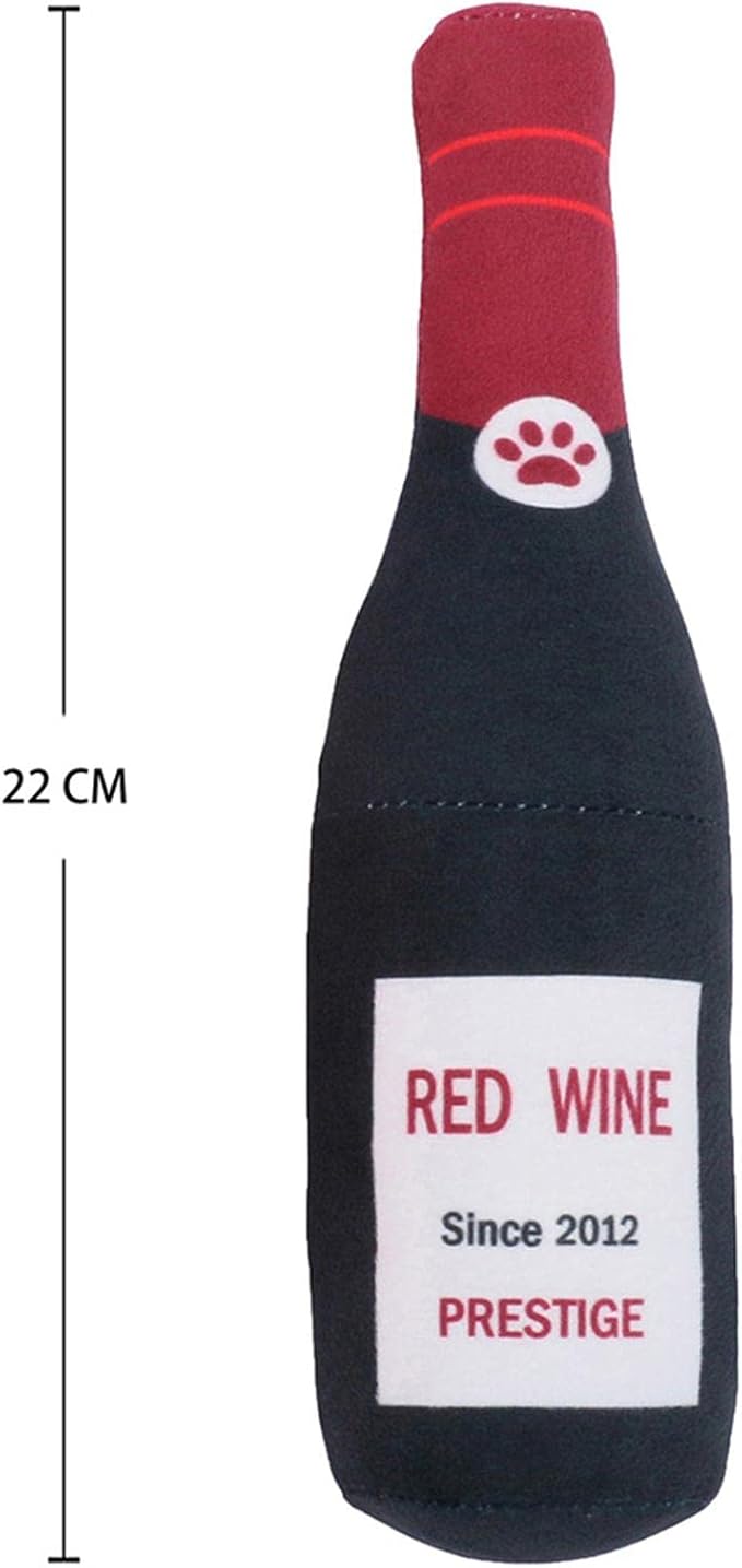 Printed Dog Toy Bottle Squeaky Bite Resistant Teasing Toy Pet Supplies for Training Medium Dogs Small Dogs Puppy Birthday, Black