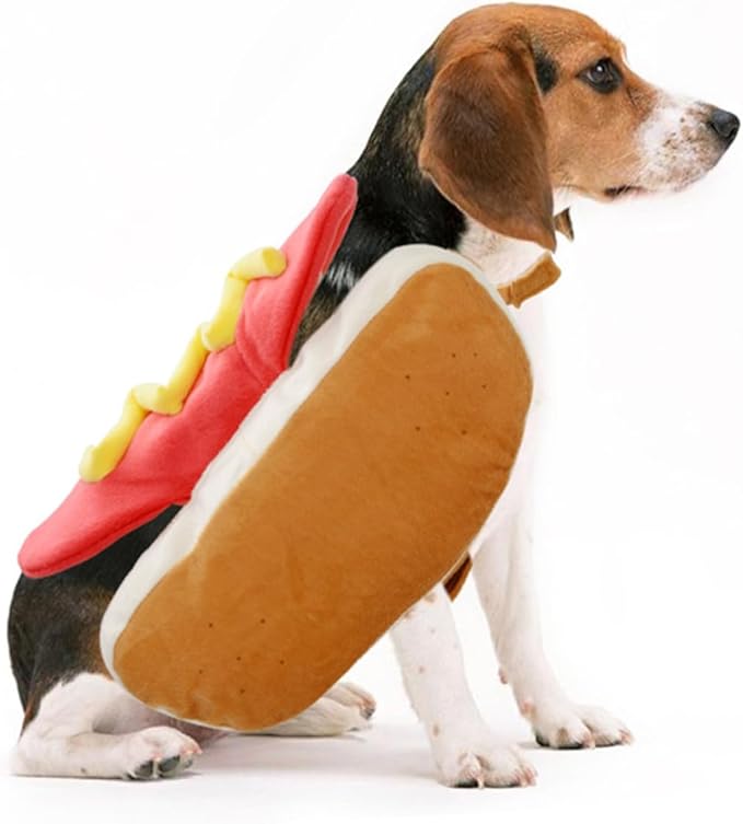 Hot Dog Pet Costume Burger Design Cartoon Dog Cat Clothes M Size Decorative Festival Outfit for Photography and Party Supplies