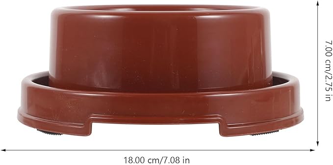 Toddmomy Colorful Round Pet Bowl, Pp Dog Food and Water Dish, Single Fixed Puppy Feeding Bowl for Small to Medium Dogs, Practical Pet Supply in Brown