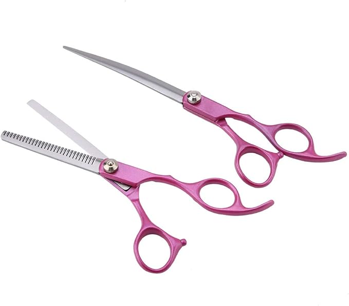 Zerodis 4PCS Handle Scissors, Multipurpose office Grooming Hairdressing Professional Pet Shears Set Comfort Grip Handles Household Scissor Sturdy Craft Supplies for Home