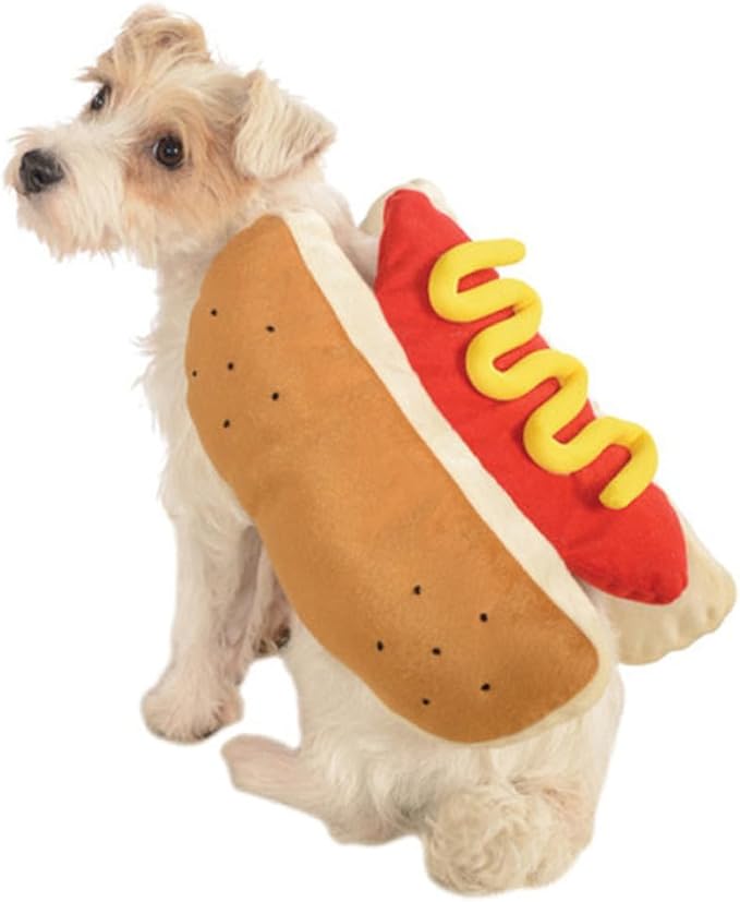 Hot Dog Pet Costume Burger Design Cartoon Dog Cat Clothes M Size Decorative Festival Outfit for Photography and Party Supplies
