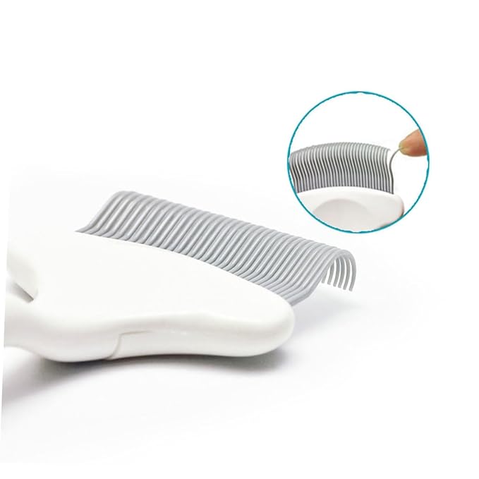 Pet Cleaning Comb Cat Grooming Comb Loosens Hair Knots Safe Abs Material Elastic Pins White