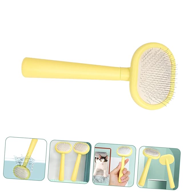 VANZACK Cat Hair Cleaning Comb Comfortable Grip Plastic Grooming Brush for Cats Massage Effect Comb for Pet Hair Removal Promotes for Cat Grooming and Bonding