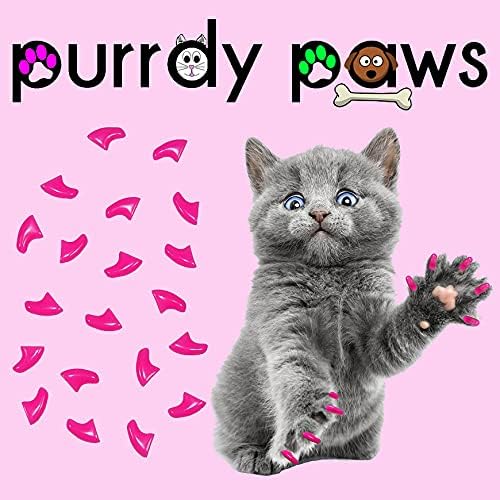6 Month Supply Soft Nail Caps for Cats Lipstick Pink Small - Extra Adhesives
