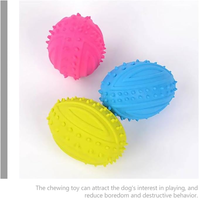 Totority Rubber Dog Chew Ball Squeaky 2pcs Small Puppy Balls Sturdy Pet Supplies Outdoor Play for Dogs