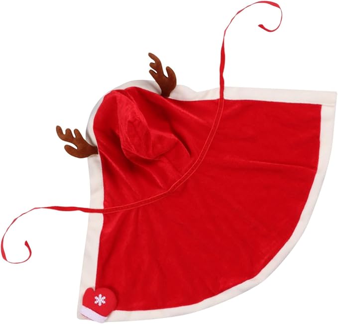 Kichvoe Christmas Pet Cloak Dog Clothes Fleece Hooded Costume Extra Large Cozy Warm Christmas Dog Apparel for Holiday Pet Supplies