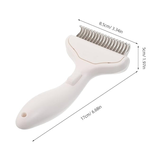 Milisten Pet Grooming Comb: Cat & Dog Hair Removal Brush Stainless Steel Ergonomic Grip Loose Hair Undercoat Dematting Comb For Small Animals