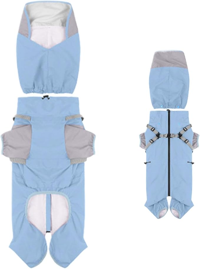 Raincoat Dogs Waterproof | Waterproof Poncho with Hood | Breathable Rain Jacket for Medium Dog - for Daily Walking Training Travel Shopping Camping Adventure