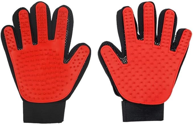 Pet Grooming, Hair Removal, Floating Hair Massage, cat and Dog Grooming Gloves, Adjustable Beauty Gloves, Double-Sided Care