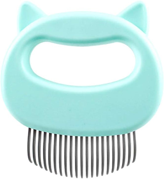 Relaxing Cat’s Comb Massager, Cat Brush with Extra Soft Silicone Pins – Grooming & Shedding Massage Brush for Short & Long Hair -Promote Blood Circulation (Green)