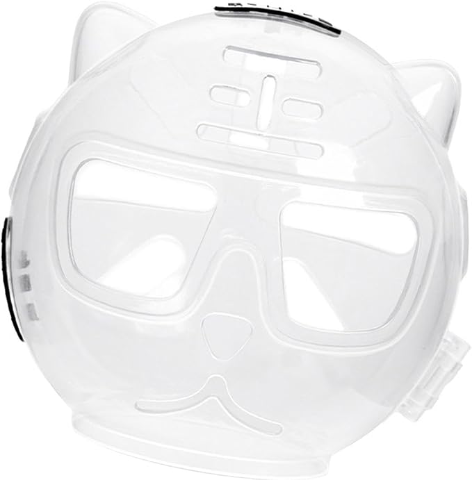 Cat Muzzle Mouth Cover Breathable Ball Mask Anti Bite Muzzle for Grooming Nail Trimming Bathing Travel Pet Supplies- Clear L