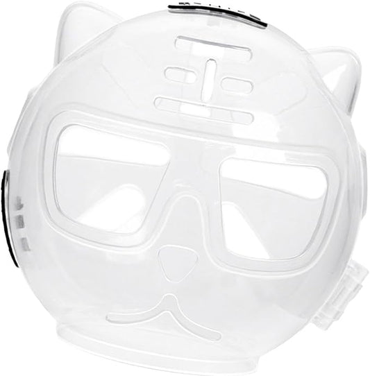 HouseVibe Breathable Cat Muzzle Mouth Cover Anti Bite Mask for Grooming Nail Trimming Bathing Travel Pet Supplies- Clear L