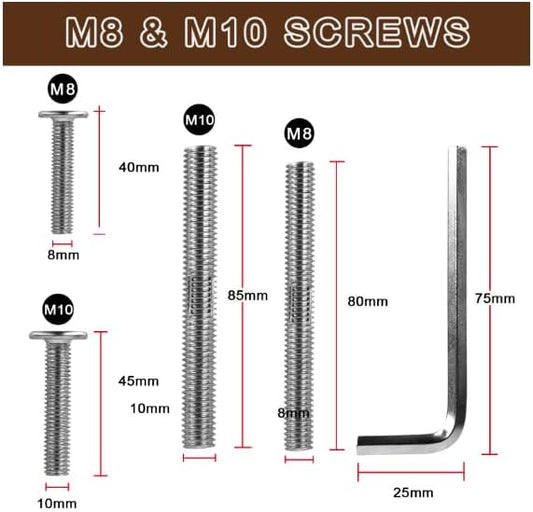 Cat Scratching Post Replacement M10 Screws，M10 and M8 Screws for Cat Scratching Post with Allen Wrench 4PCS Threaded Bolt and 4PCS Screw, Not Include Cat Scratch Post(16 pcs)