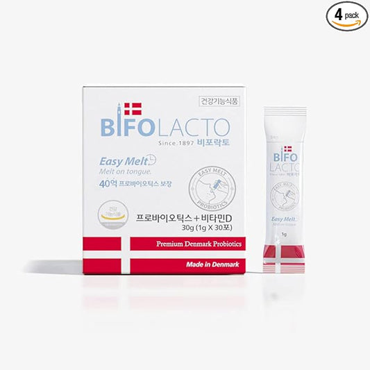 Bifolacto Probiotics (4 Box Set), Premium Denmark Probiotics. Zero Calories, Zero Sugar, Non Dairy. No Water is Needed. Melts on Your Tongue. Easy Melt Technology.