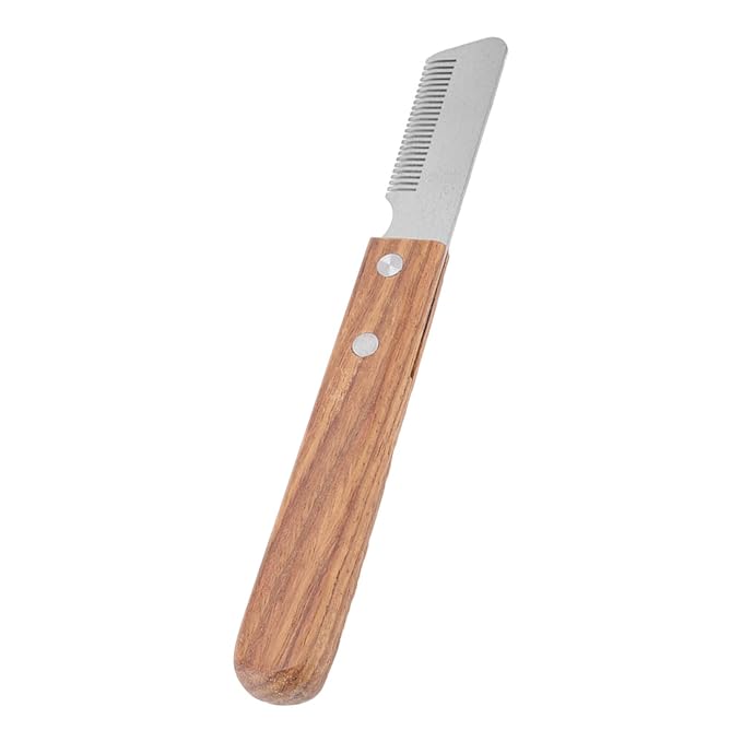 Rengue Dog Stripping Comb, Shedding Tools Removal Tool for Cats and Dogs, Stainless Steel Design for Effective Grooming Dog Stripping Comb, Wooden Handle, Pet Hair Nan Supplies