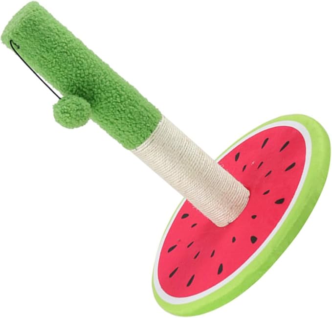 Beaupretty Cat Scratching Post and Climbing with Sisal Material Watermelon Design Interactive Cat Activity and Kittens for Claw Grinding and Self Grooming
