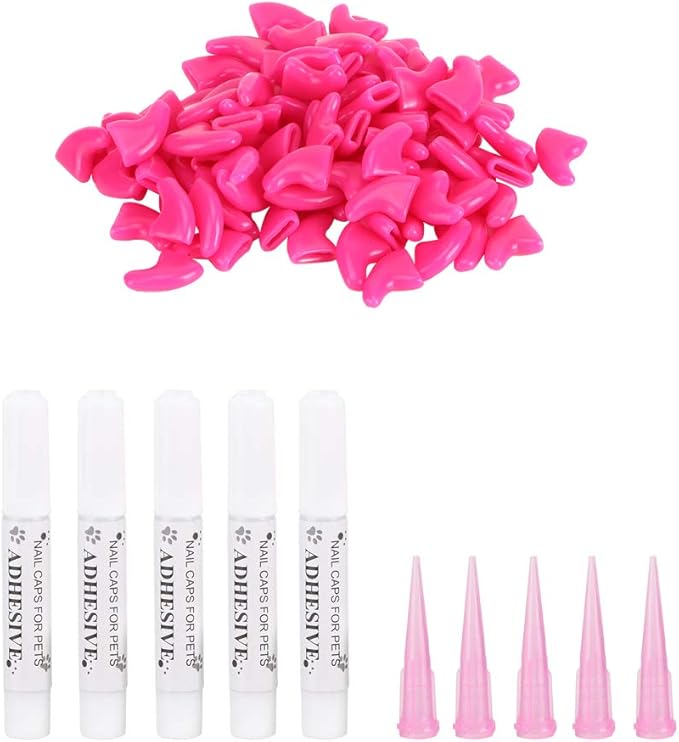 aqxreight 100PCS Pet Cat Soft PVC Nail Cover Claw Wrap Grooming Accessory Cat 2 Pet Scratchin Nail CoverCat CapCat Claw Grooming CoverCat Accessory (S)