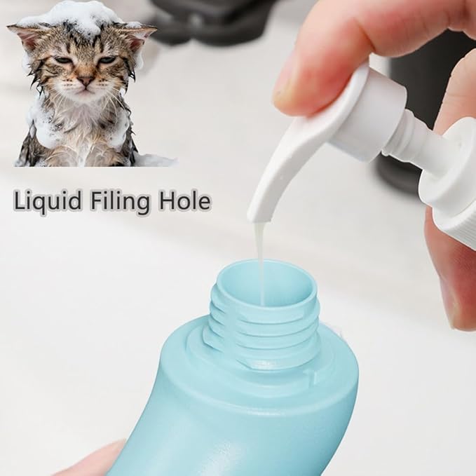 Pet Bath Brush Dog Cat Massage Hairbrush Comb with Shampoo Dispenser for Grooming Shower Scrubbing Shedding Massage Long Short Hair Pets Cats Dogs Supplies - Orange