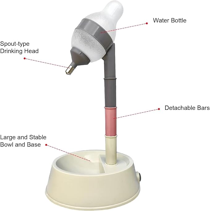 Buyter 2 in 1 Cat Feeder,Adjustable Dog Food Feeder & Water Dispenser,Pet Food Water Dish 2.2L Food and 528ML Waterer