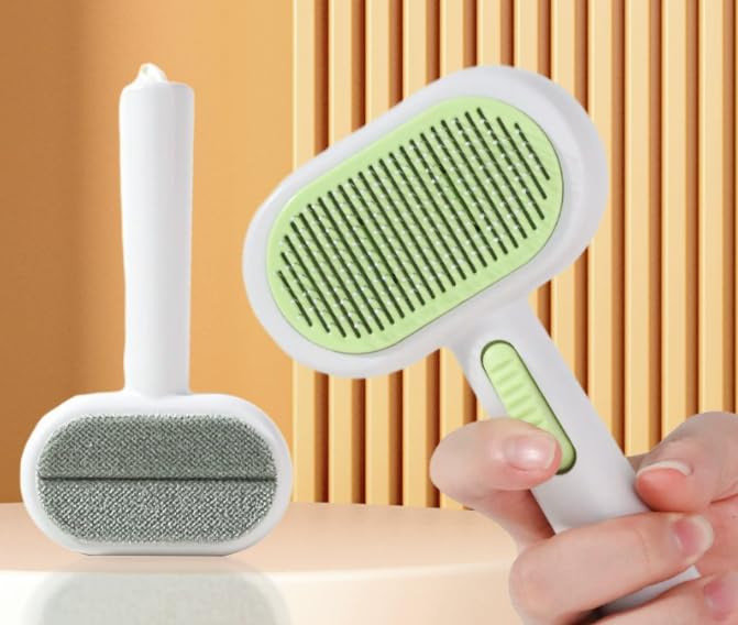 simplely easy Cleaning Pet Spray Hair Removal Comb with Release Button,double sided massagae cleaning Waterproof Pet Grooming Brushes short long hair dogs and cats pets