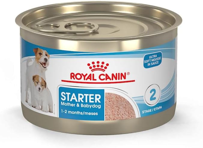 Royal Canin Size Health Nutrition Mother & Babydog Starter Ultra Soft Mousse in Sauce Dog Food, 5.1 oz., Case of 24