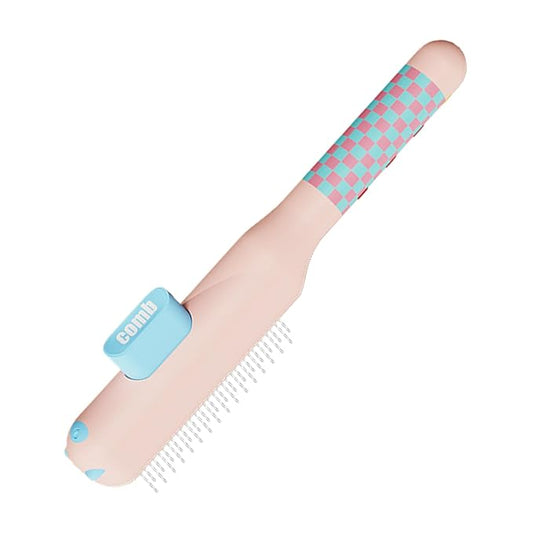 Cat Comb - Self-Cleaning Anti Slip Tool with Metal Teeth,Cat Hair Comb,for Dog Puppy Animals Indoor Home Shedding