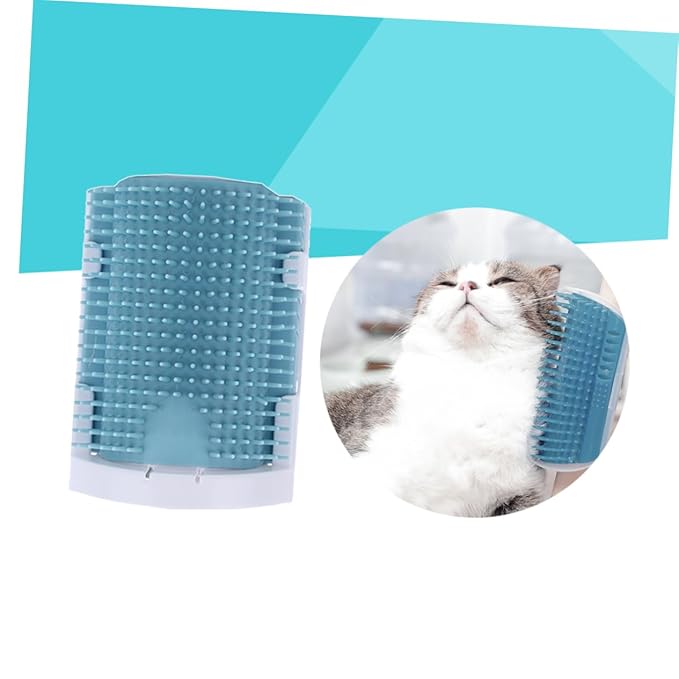 Milisten Cat Rubbing Brush Cat Self Grooming Brush Supplies Massage Self Pet Products Blue