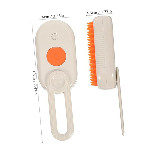 BESPORTBLE Pet Grooming Steam Brush for Cats Dogs Portable Shedding Control Misting Bath Brush for Indoor Cats Lightweight Deshedding Tool with Massaging Feature