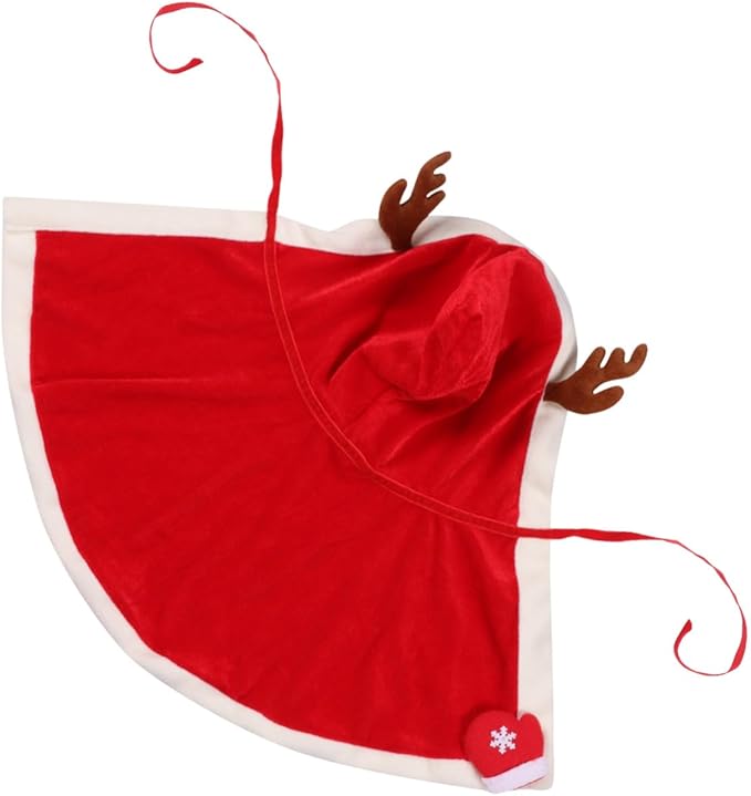 Kichvoe Christmas Pet Cloak Dog Clothes Fleece Hooded Costume Extra Large Cozy Warm Christmas Dog Apparel for Holiday Pet Supplies