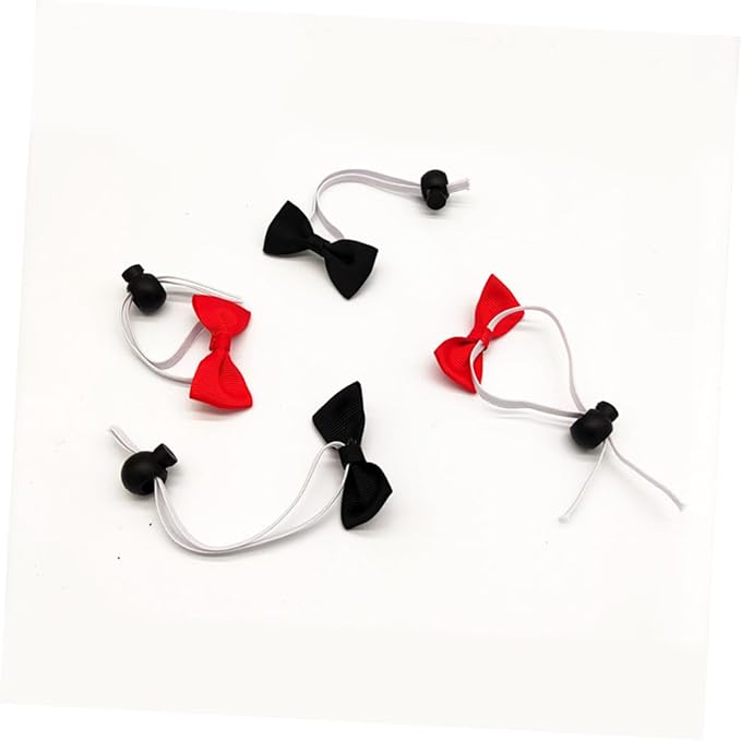 BESTonZON Mini Dog Graduation Caps and Bow Ties Set, Elastic Black Tassel Pet Doctoral Hats with 3.5x7cm Bow Tie, 4pcs Pet Costume for Dog Graduation and Party Supplies