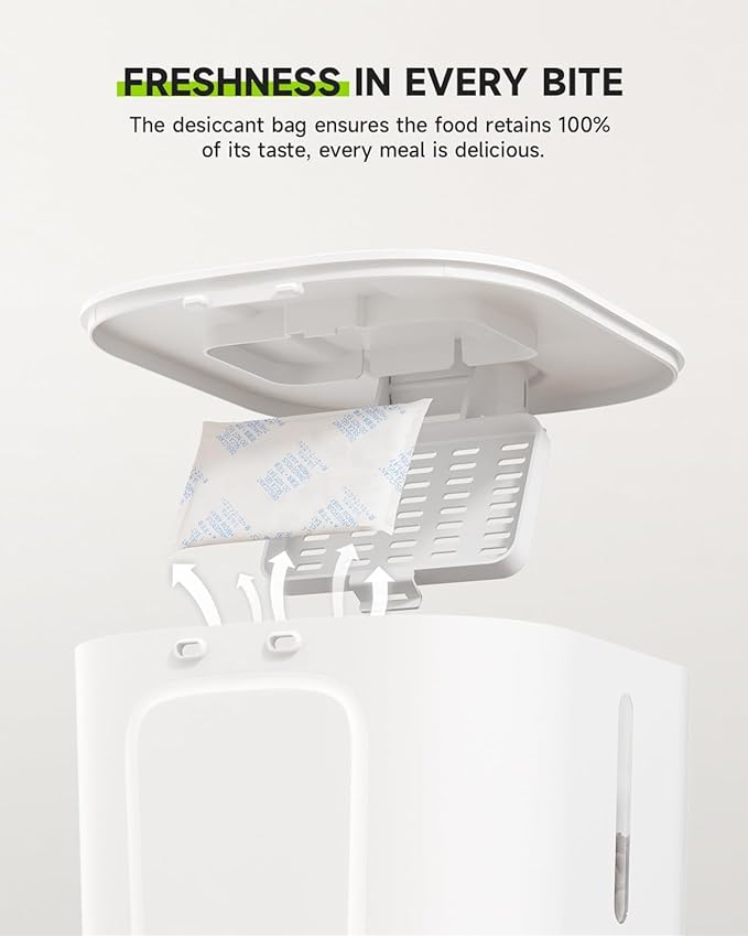 Automatic Cat Feeder, 2.4G Wi-Fi Cat Food Dispenser with APP Control, 3L Timed Pet Feeder for Pet Dry Food, 1-10 Meals Per Day
