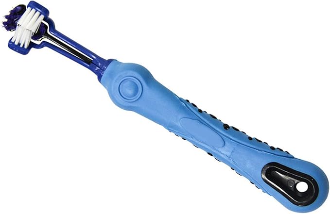 aqxreight 3 Sided Pet Toothbrush Multi Angle Dog Cat Toothbrush Pet Supplies for Oral Thoroughly Clean Pre 3 Sided Toothbrush3 Dog ToothbrushPet ToothbrushDog ToothbrushDog and (Green) (Blue)