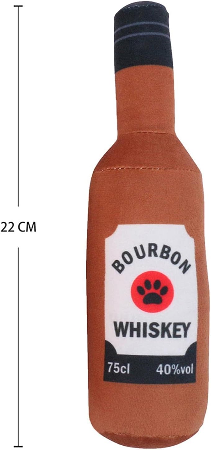 Dog Squeaky Toy Novelty Bottle Shaped Soft Dog Toys Squeaker Sound Pet ing Toys for Aggressive ers Pets Supplies, Coffee