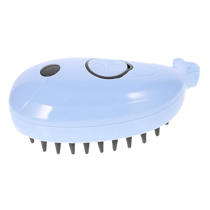 Self-cleaning Cat Steam Brush for Grooming Massage Multifunctional Pet Hair Remover Efficient Deshedding Tool for Types Blue